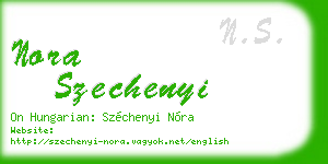 nora szechenyi business card